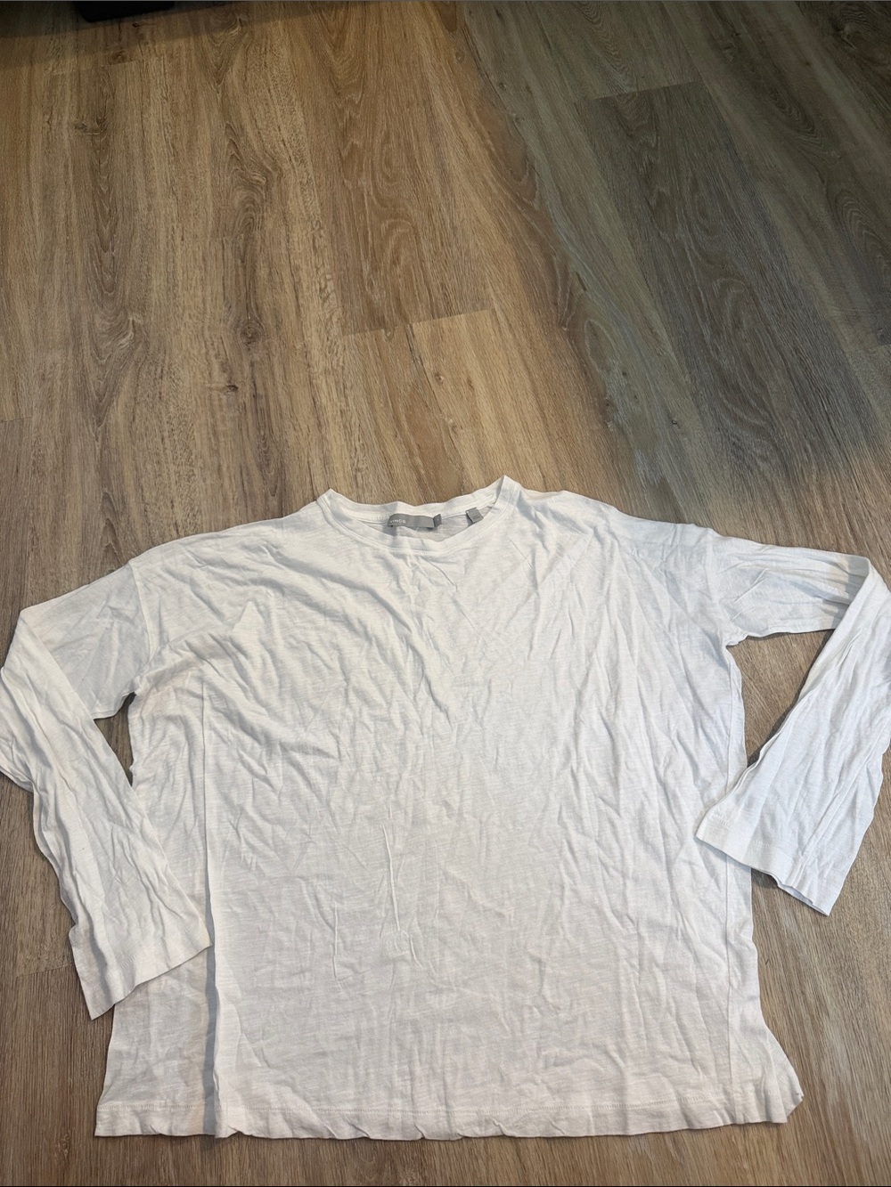 Vince White Long-Sleeve Crewneck Tee